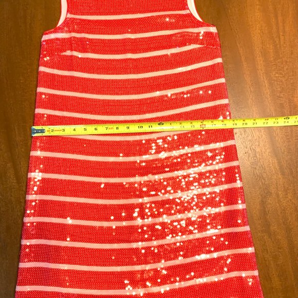 Pink Kate Spade Caution to the Wind Sleeveless Striped Sequin Shift Dress 4 - Picture 6 of 9